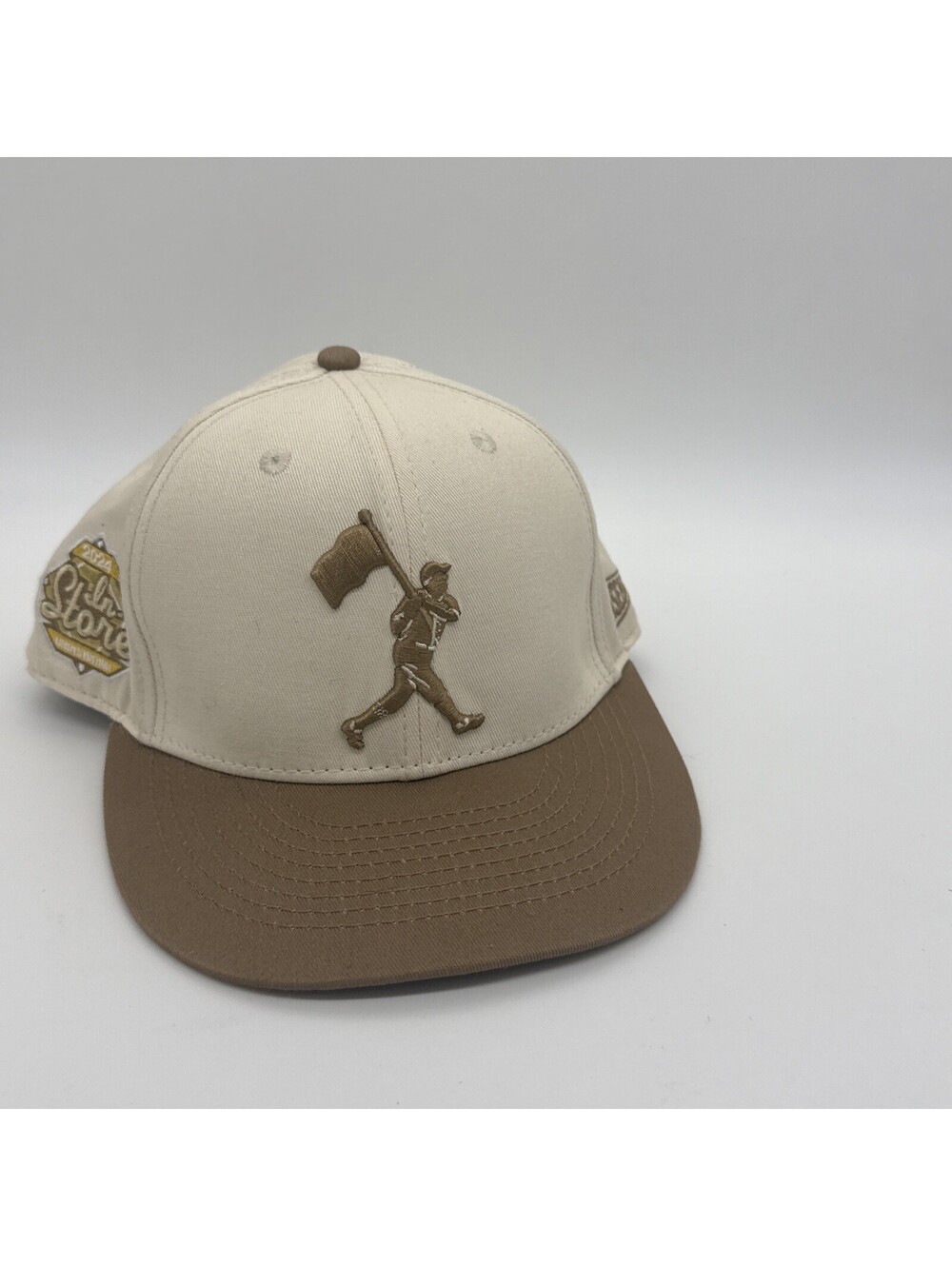 Baseballism Snapback Hat In-Store Exclusive Cream Tan Flag Man Logo Adjustable